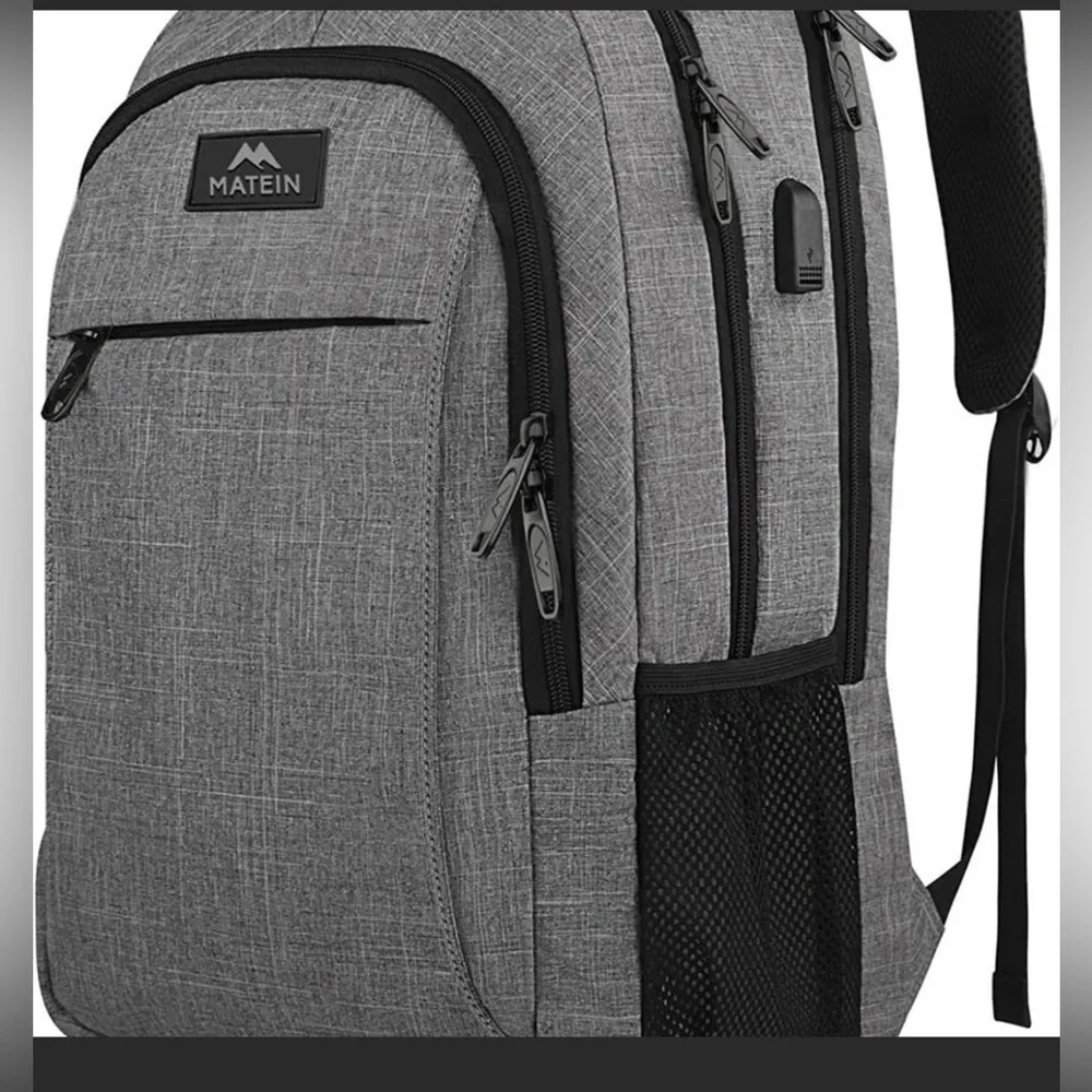 Matein gray fabric multi pocket backpack NWOT